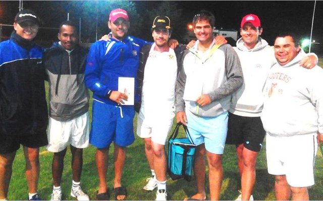 Vlnr: Johathan Doyl, Melvin Tobias, André Hage, Hannes Grobler, Drihan Kriel, Corrie Avenant en Juan Havenga.